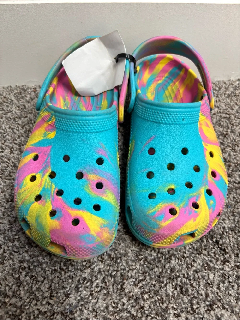 Crocs Waterproof Tie-Dye Clogs - Bright Multi Color Size J3